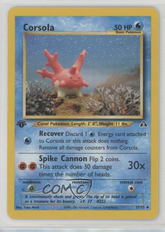 Corsola 1st Ed. Pokemon Neo Discovery #37 2001