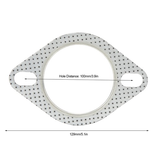 Down Pipe Gasket Exhaust Flange Gasket Heat Resistant Reinforced Steel 2 Holes - Picture 9 of 12