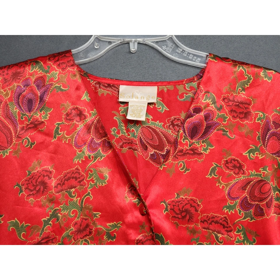 Camisón Floral Rojo Solange Talla 14/16 Satanás Poliéster Manga Corta Foto 3 de 4