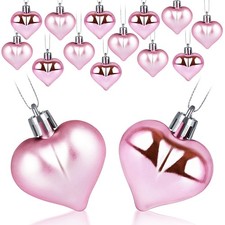 15 PCS Heart Shaped Decorations for Christmas Tree Party Decor Valentine's Da...