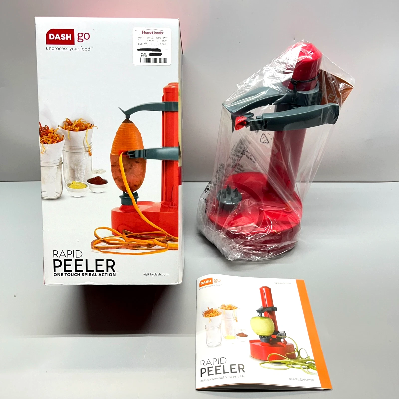 NEW Dash Go Rapid Peeler Red Cordless One-Touch Spiralizer for Fruits Vegetables
Opens in a new wind