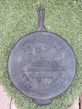 CAST IRON SKILLET AB&I  12 “  American COOKWARE    boat design