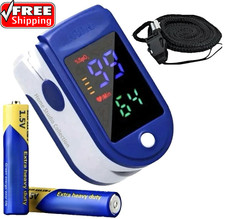 Finger Pulse Oximeter Larger Display Blood Oxygen Monitor with Batteries and Lan