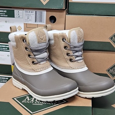 Muck Boot Company ODLW-901 Women's Waterproof Duck Lace Boots Taupe/Walnut US 6