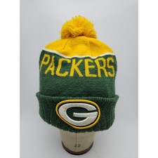 Green Bay Packers New Era Knit Beanie Pom Hat Green Gold OSFA NFL