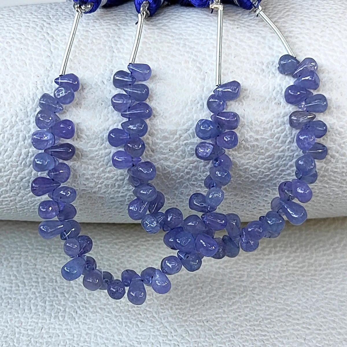 Natural Tanzanite Gems 5x3 to 6x4mm Small Teardrop Beads 4" Strand