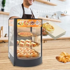3-Tiers Tabletop Commercial Food Warmer Display Case Food Warming Cabinet 800W