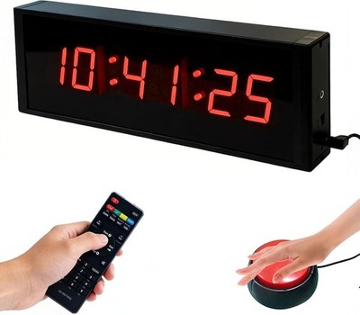 LED Gym Timer Uhr 12/24H Stoppuhr Countdown Intervall Timer mit Fernbedienung & Po
