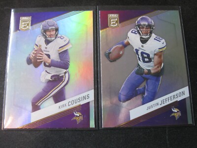 KIRK COUSINS/JUSTIN JEFFERSON MINNESOTA VIKINGS 2-CARD LOT 2023 Donruss Elite
