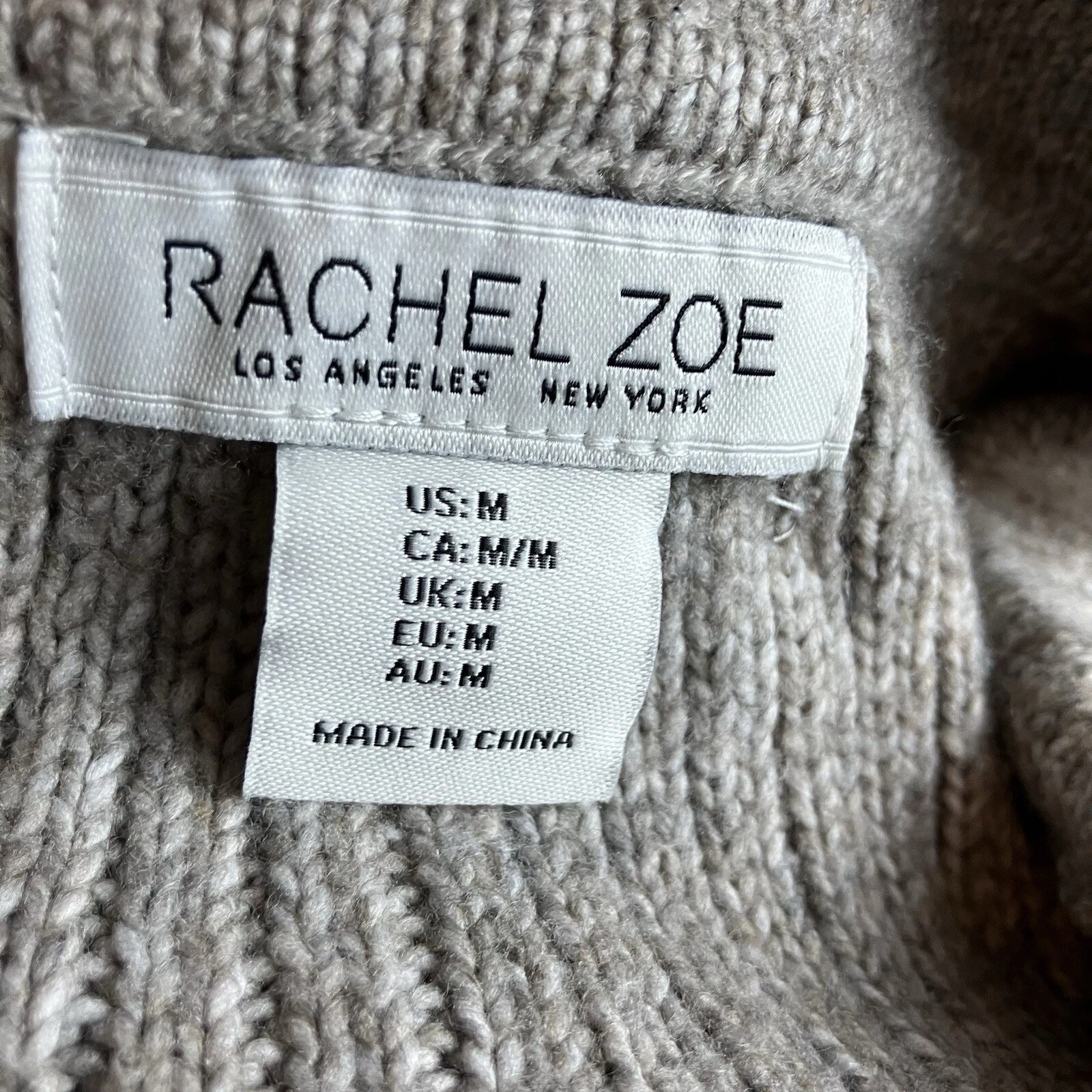 VETEMENTS Rachel Zoe maglione abito donna grigio medio cravatta vita testurizzato manica lunga