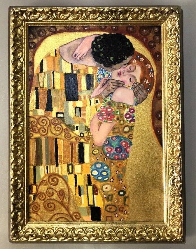 Gustav KLIMT ／接吻／キス／額縁入り The Kiss / Gustav Klimt