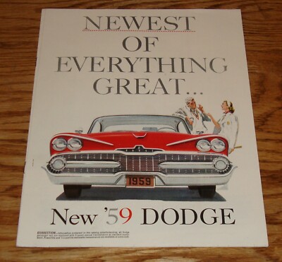 Original 1959 Dodge Full Line Sales Brochure 59 Coronet Royal Lancer Sierra
