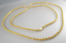 Vintage Gold Tone Light Catching Rope Chain 30" Fashion Necklace 9412