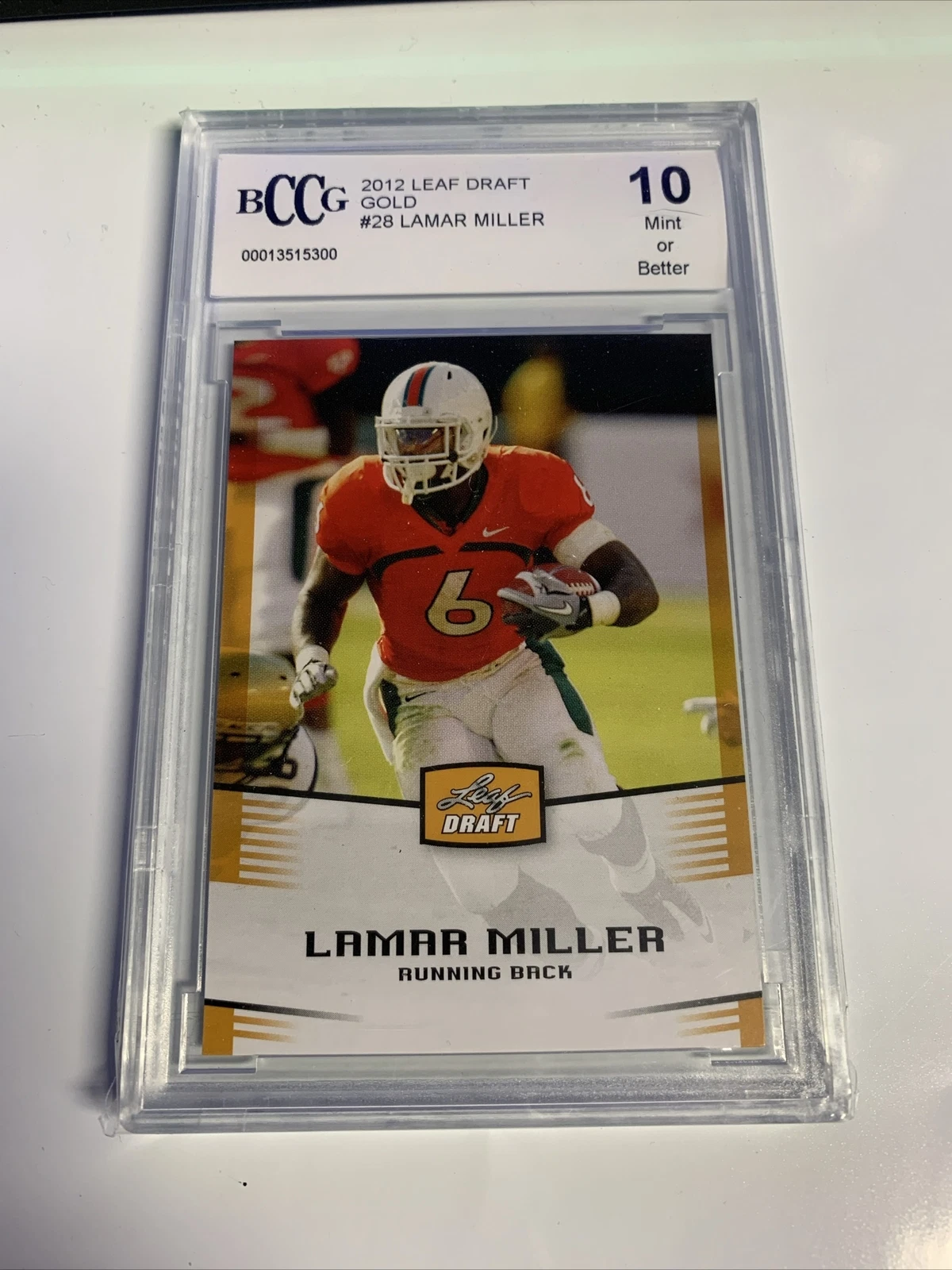 Lamar Miller Leaf Draft #28 Gold Border