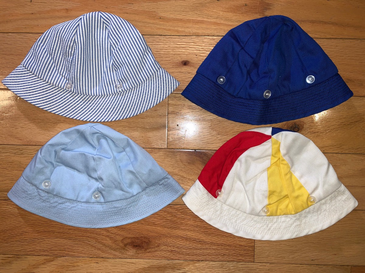 Vintage Hat Lot Of Baby Boy Girl Toddler One Size Bucket Stripes