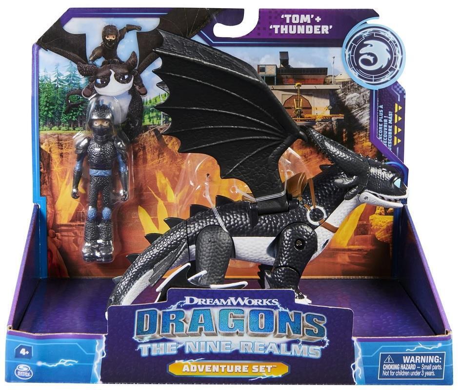 Dragons The Nine Realms Adventure Set Tom & Thunder Action Figure [Purple  Version]