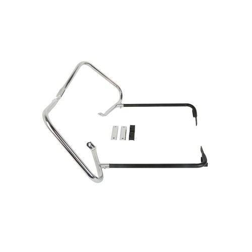 Black Saddlebag Guards Brackets Chrome Supports Fit For Harley Touring 1997-2008 - Picture 3 of 3