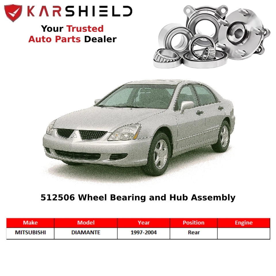 2x Rear Wheel Bearing Hub Assembly For 1997-2004 MITSUBISHI DIAMANTE - Image 2 of 4