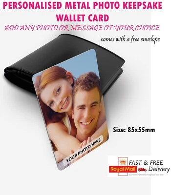 Personalised Keepsake Anniversary Metal Wallet Card Valentines Day Gift For Him