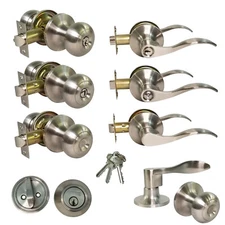 Door Knob Lever Lock Door Handles Entry Passage Privacy Dummy Deadbolt SS New