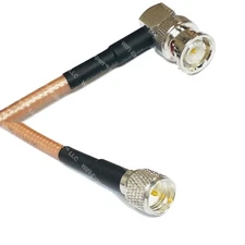 RG400 BNC MALE ANGLE to MINI UHF MALE RF Cable FAST-SHIP LOT