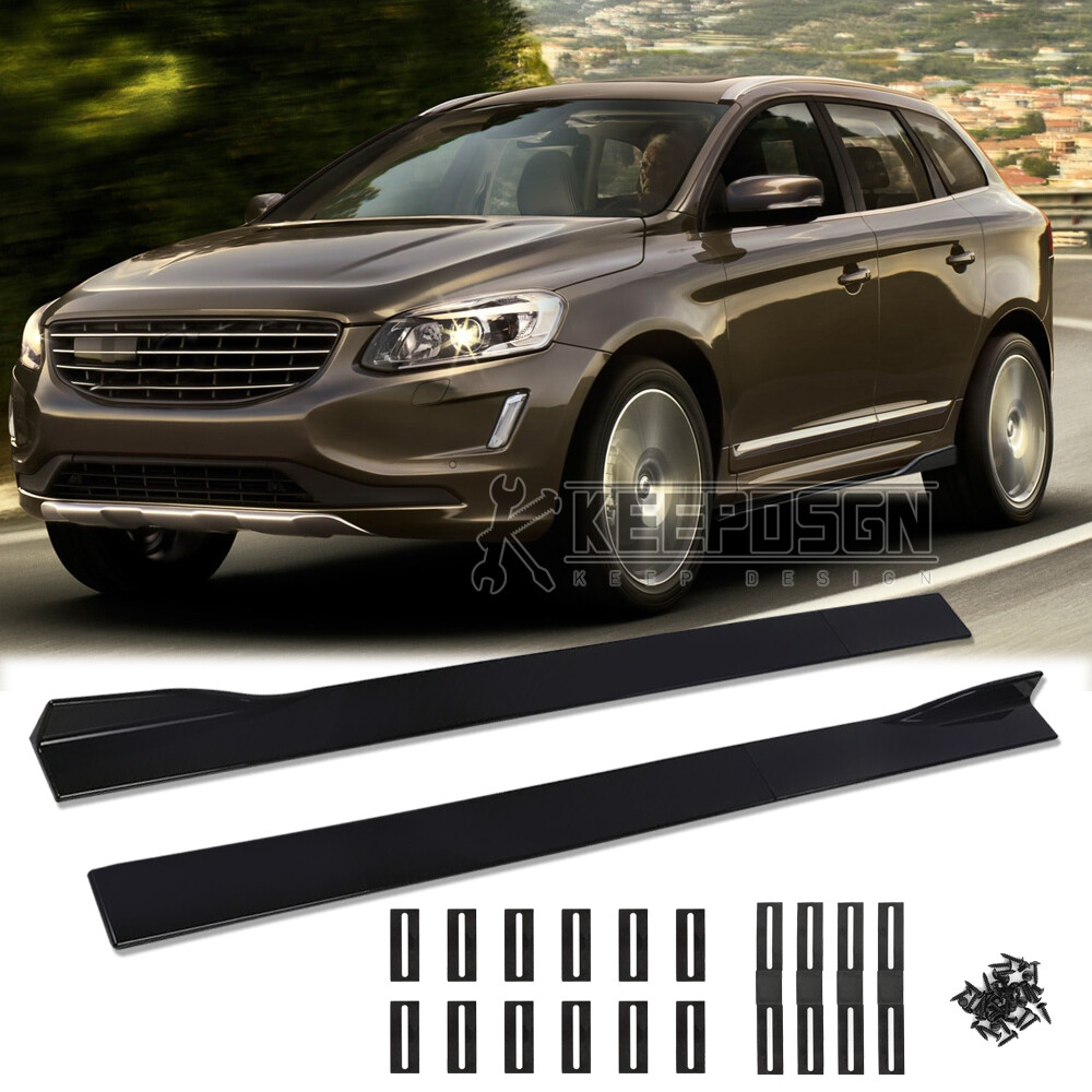 Volvo XC60 GLOSS Side Skirts Splitter Extension Rocker Panel Body Kit