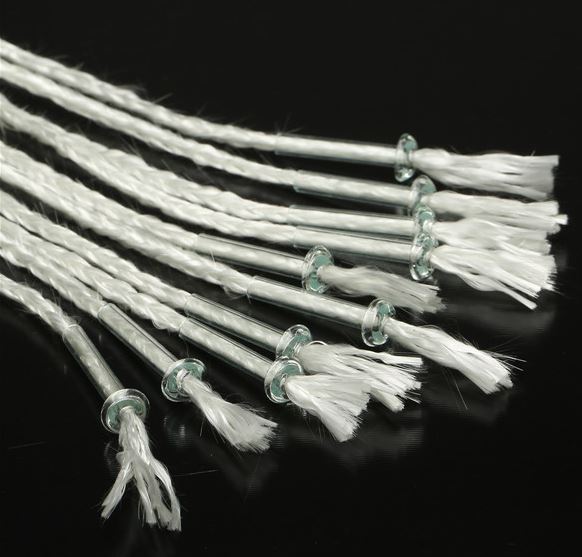 10 Glass Oil Candle Wick Holders 8" Wicks Mason Jar Oil Lamp for sale