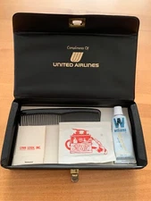 Vintage UNITED Airlines Vanity Men's Travel Kit Amenity Bag Case