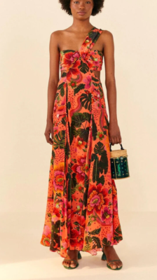 floral print off the shoulder maxi dress Wholesale MOQ6 Floral Print Shirred One Shoulder Maxi Dress