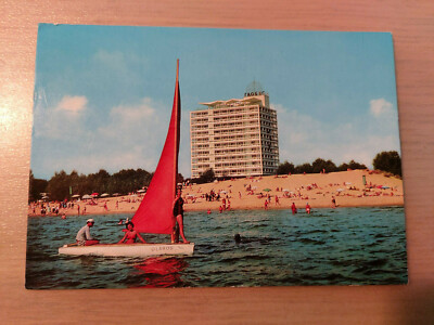 Postcard hotel globe Slantschev Bryag 25.08.69 gel _