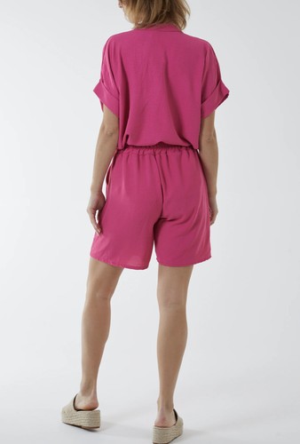 New Ladies Made In Italy V-Neck Top and Shorts Co-Ord Set Lounge Short Set BNWT - Picture 12 of 37