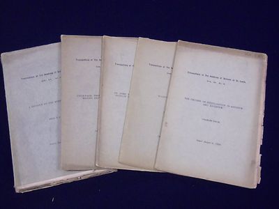 1899-1905 TRANSACTIONS OF ACADEMY OF SCIENCE ST. LOUIS MAGAZINE LOT OF 5- O 2854