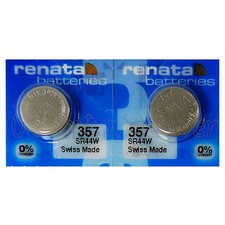 2 x Renata 357 Silver batteries 1.55V SR44W 303 V357 Watch 0 Mercury