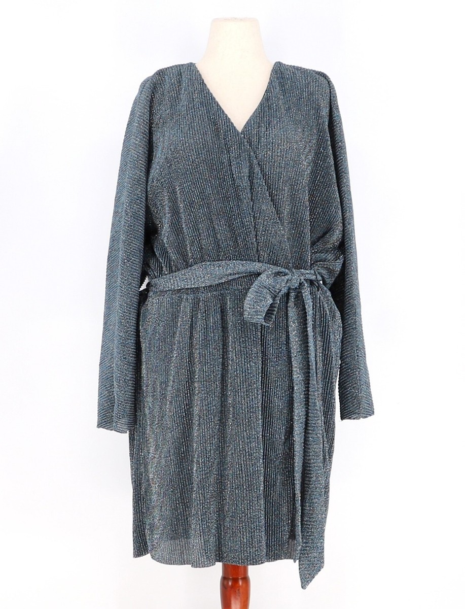 NWT H&M Glittery Jersey Wrap Blue Dress Size 4XL NWT H&M Glittery Jersey Wrap Blue Dress Size 4XL