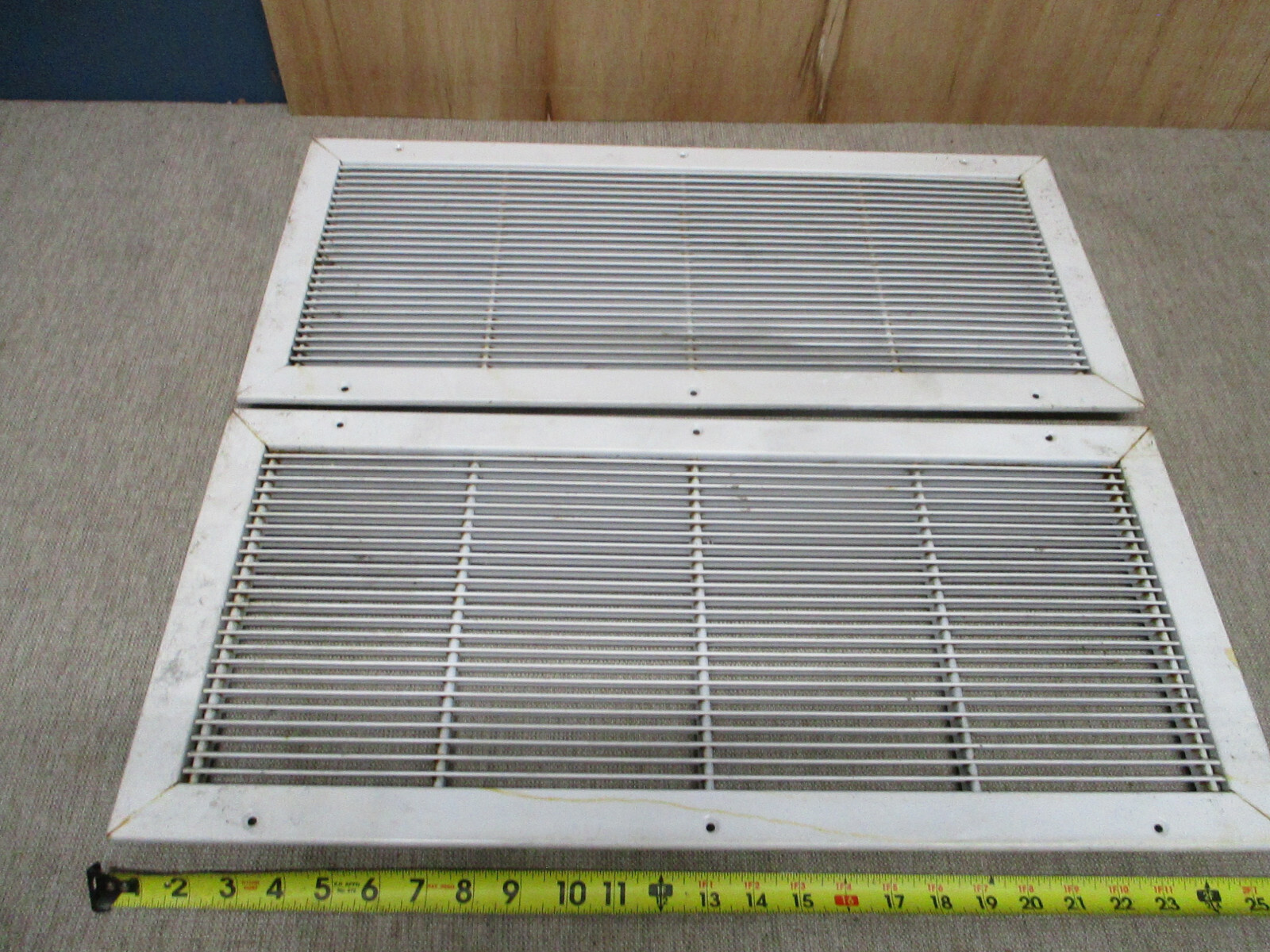 Lot of 2 Wall/ Floor Metal Grate Register Vent 24u0026#034; x 10u0026#034; White |  eBay