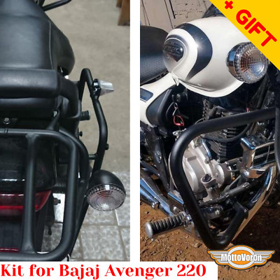 For Bajaj Avenger 220 Crash bars Rack Luggage system Side carriers Monokey Kit