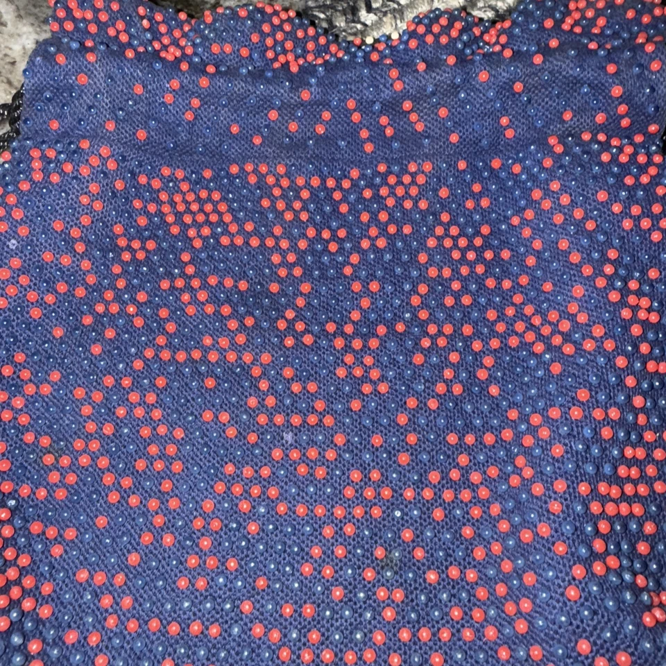 Винтажный бисером мешок на шнурке сумка двусторонняя сумочка мешок цветной конфеты богемное - Изображение 4 из 4