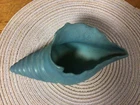 Vintage Van Briggle Art Pottery Ming Blue Conch Seashell Planter 9" Vase