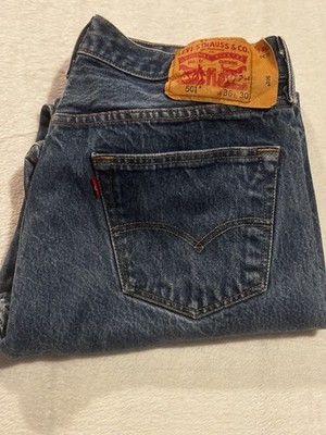 Levis 501XX 36x27* Button Fly Jeans Paper Tag Blue Denim