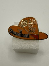 Vintage 1980 Steamboat USSA 10th National Ski Week Souvenir Pin Hat Shape