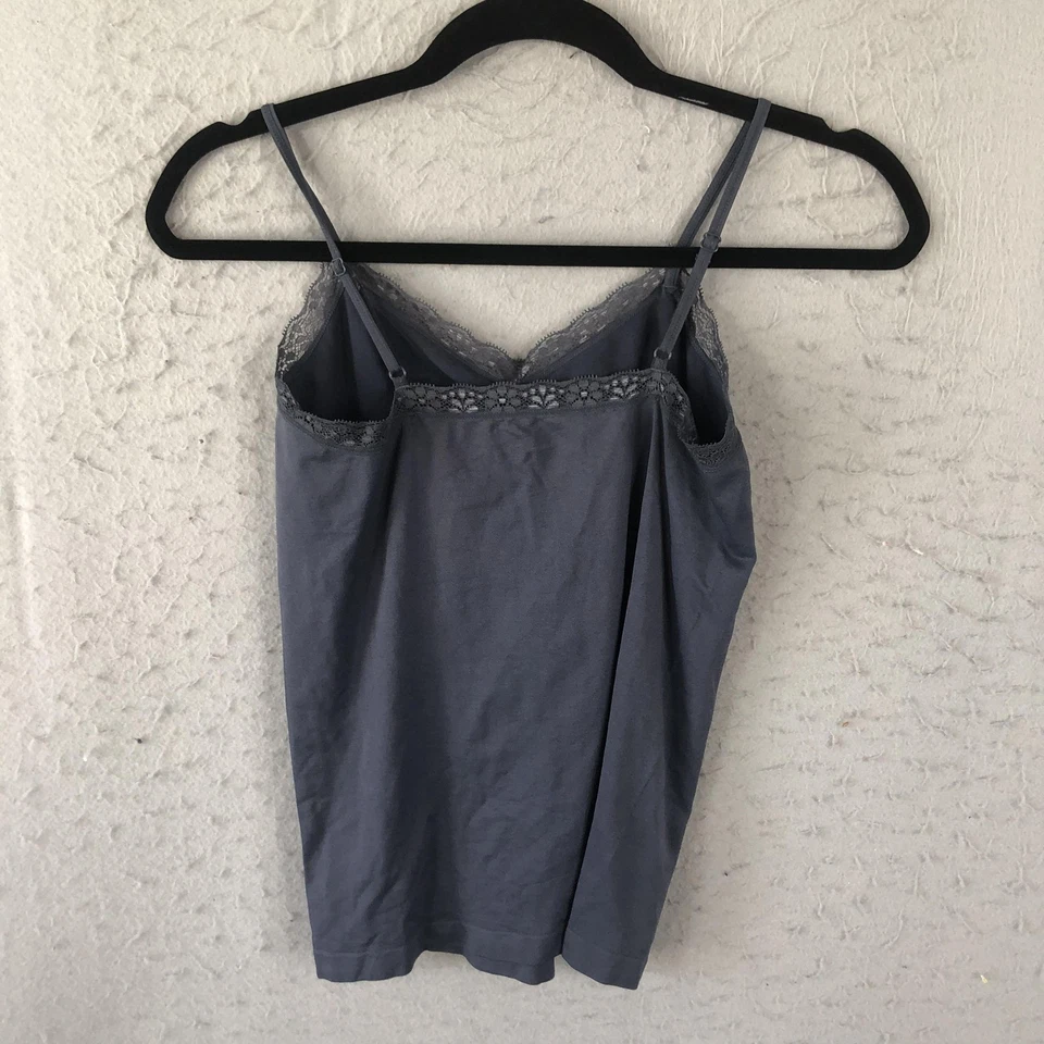 Camiseta sin mangas XOXO para mujer grande gris encaje ribete camisola sin mangas Sweetheart Y2K Foto 2 de 4