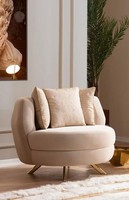 Sessel Luxus Polster MöBel Wohnzimmer Einsitzer Sessel Textil Lounge Restaurant