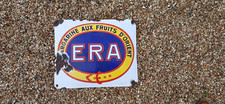 tole plaque bombée émaillée plaque publicitaire ERA margarine aux fruit d'orient