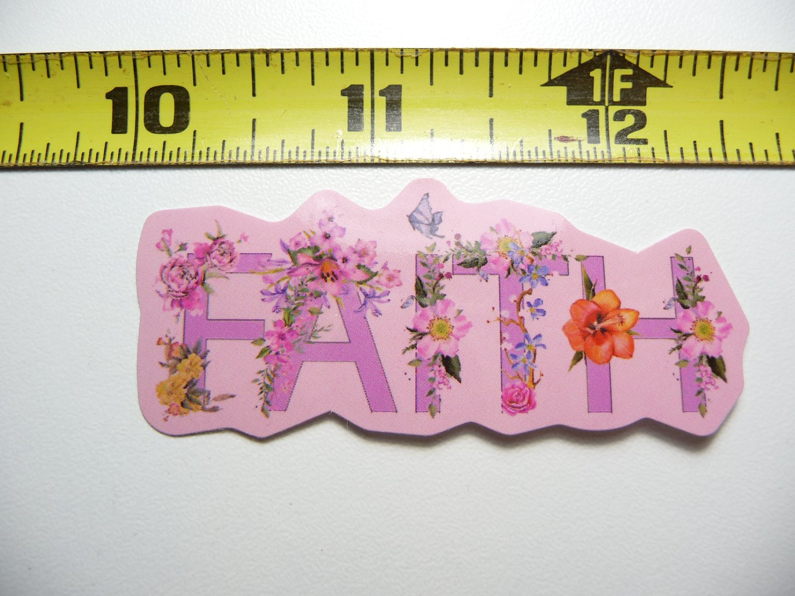 FAITH FLOWERS Glossy Motivational Sticker for Positive Attitude Boost