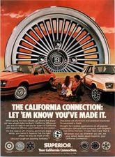 1979 Superior Aluminum Wheels Vintage Print Ad California Connection Wall Art