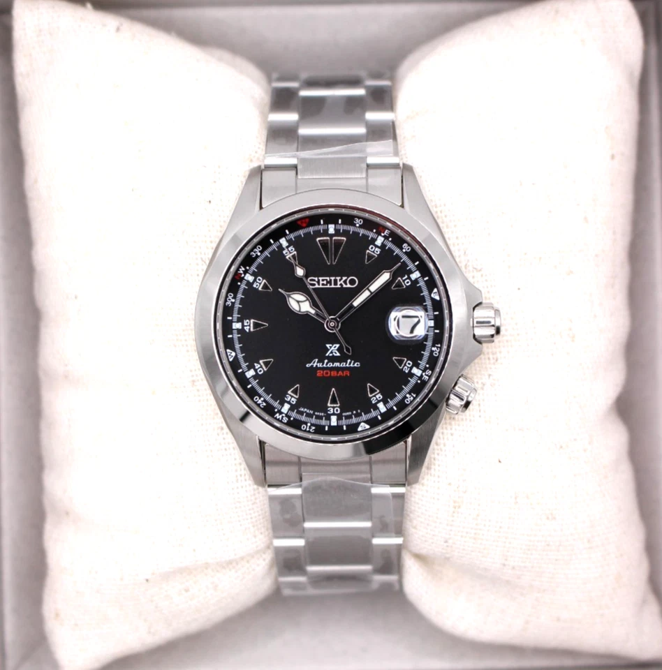 SEIKO PROSPEX SBDC087 Schwarz Edelstahl Alpinist Limitiertes Modell Herrenuhr