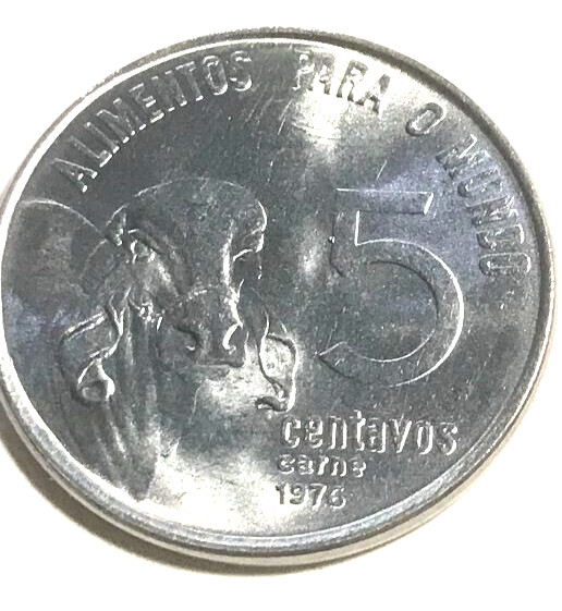 elf Brazil 5 Centavos 1976  FAO  Zebu Cow