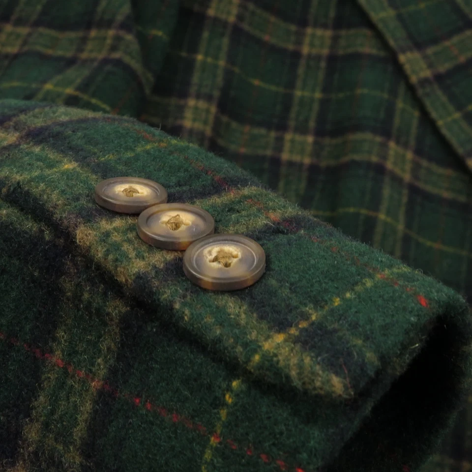 Casaco esportivo xadrez tartan lã média blazer Gap masculino vintage 3/2 rolos 40R - Imagem 2 de 4