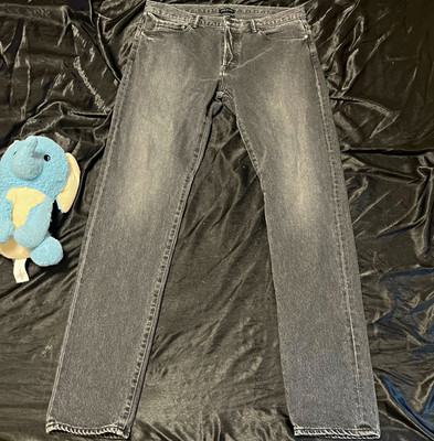 John Elliott Men s Gray Denim Jeans Skinny Slim Fit Dark Wash Made Japan