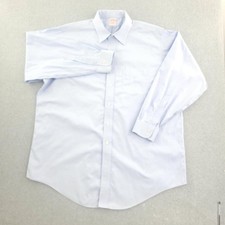 Brooks Brothers Dress Shirt Mens 17.5 34/35 Blue Solid Classic Non Iron Cotton
